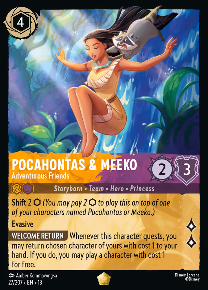 Carta Pocahontas & Meeko · Adventurous Friends