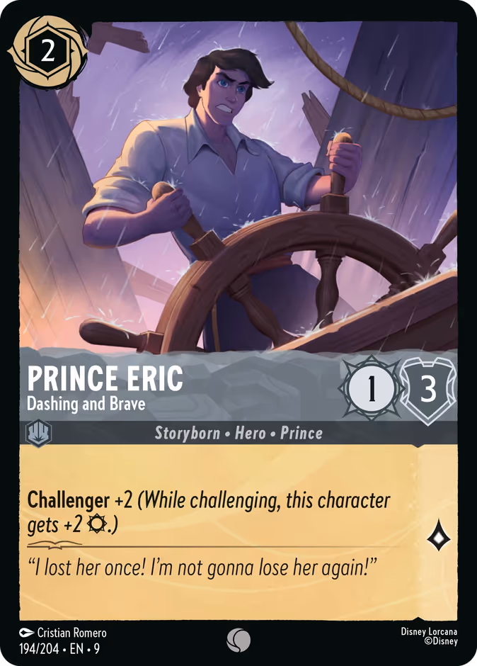 Carta Prince Eric · Dashing and Brave