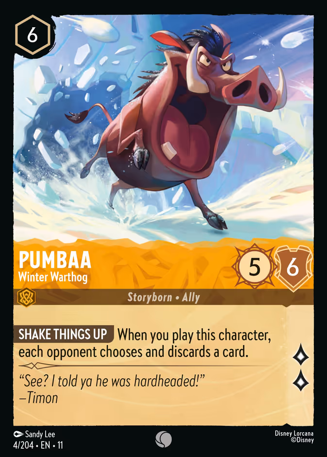 Carta Pumbaa · Winter Warthog