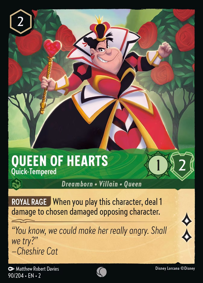 Carta Queen of Hearts · Quick-Tempered