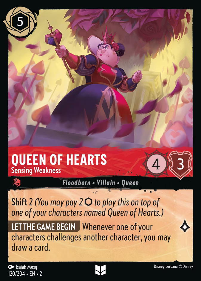 Carta Queen of Hearts · Sensing Weakness