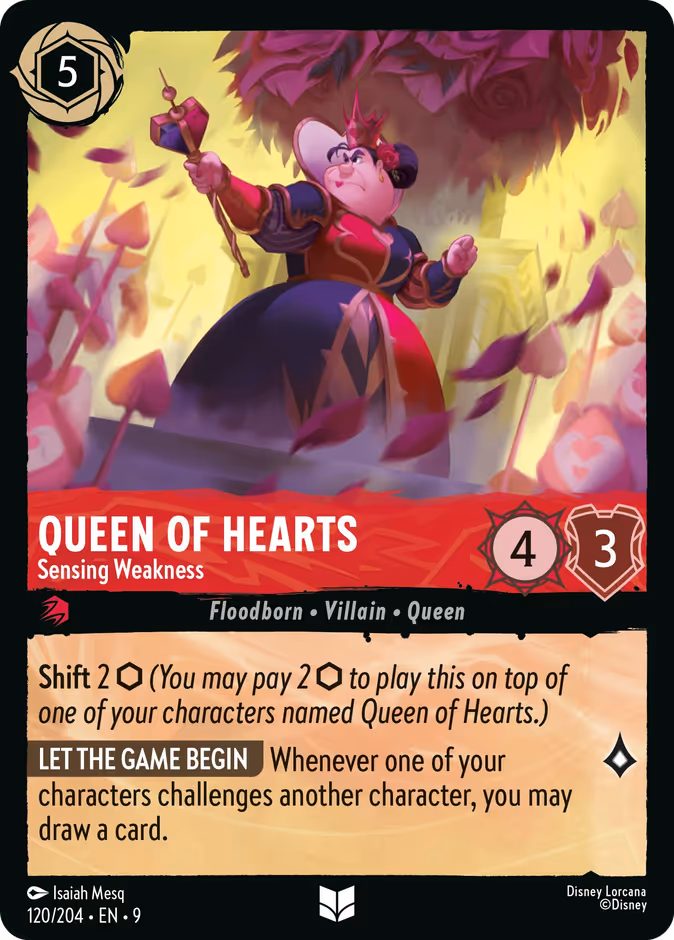 Carta Queen of Hearts · Sensing Weakness