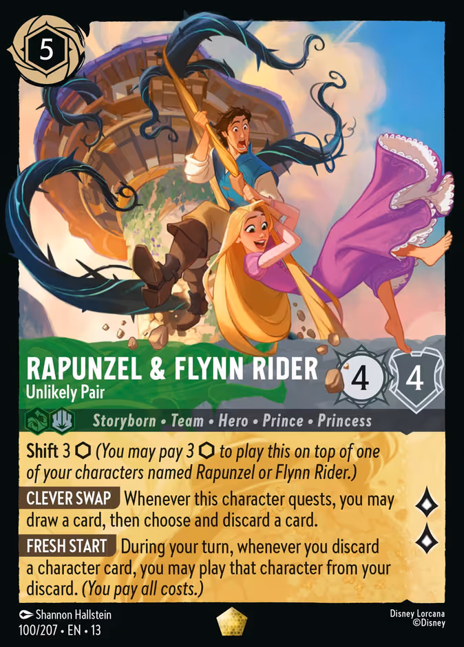 Carta Rapunzel & Flynn Rider · Unlikely Pair