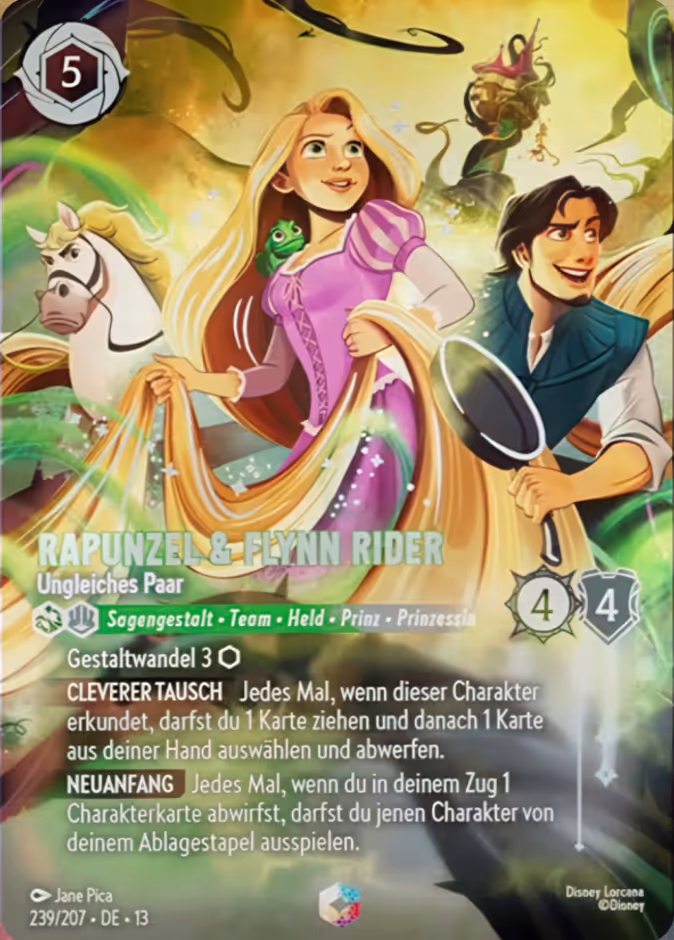 Carta Rapunzel & Flynn Rider · Unlikely Pair