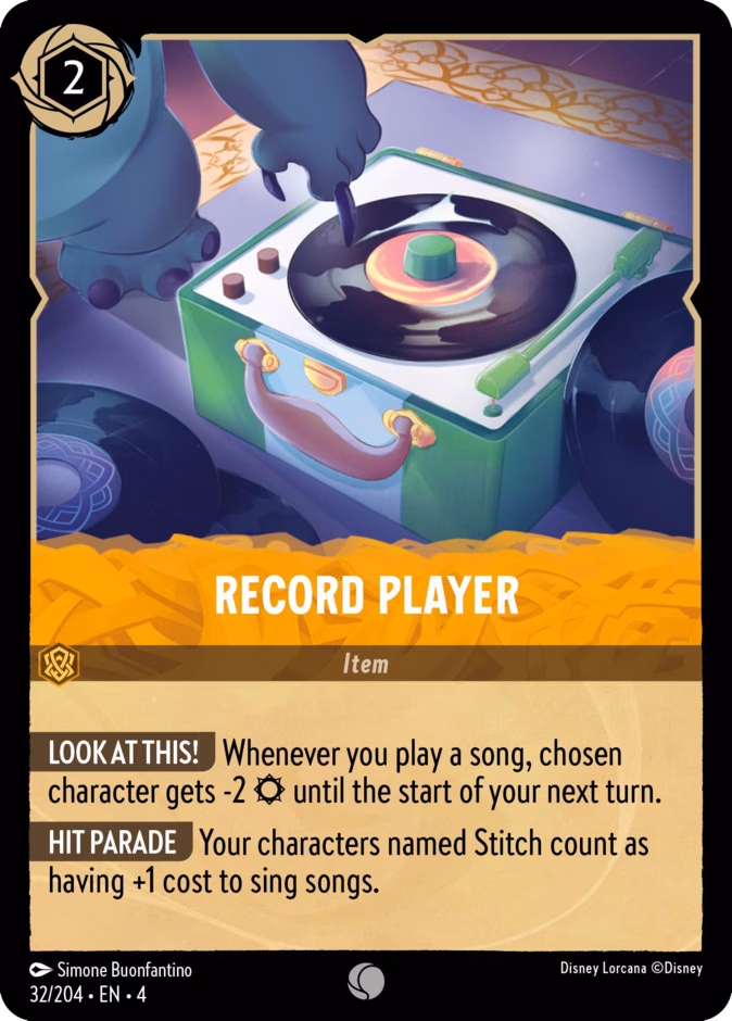 Carta oficial Record Player ·