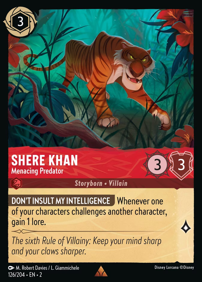 Carta Shere Khan · Menacing Predator
