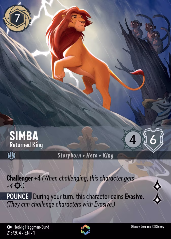 Carta oficial Simba · Returned King
