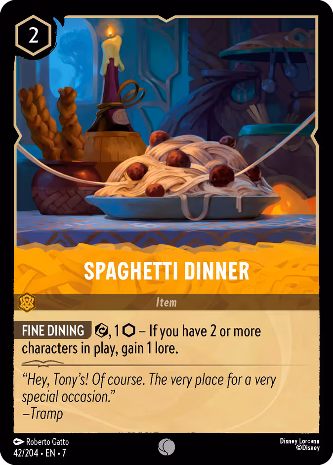 Carta oficial Spaghetti Dinner ·