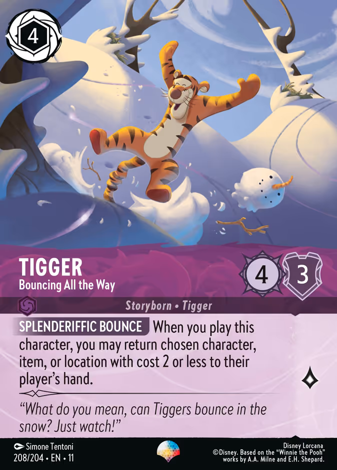 Carta oficial Tigger · Bouncing All the Way