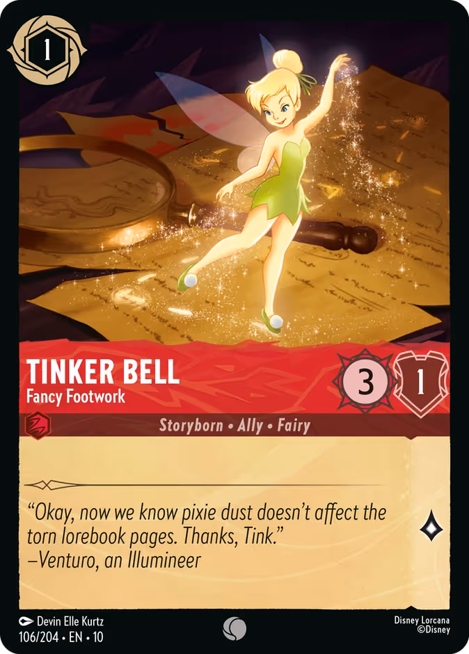 Carta Tinker Bell · Fancy Footwork
