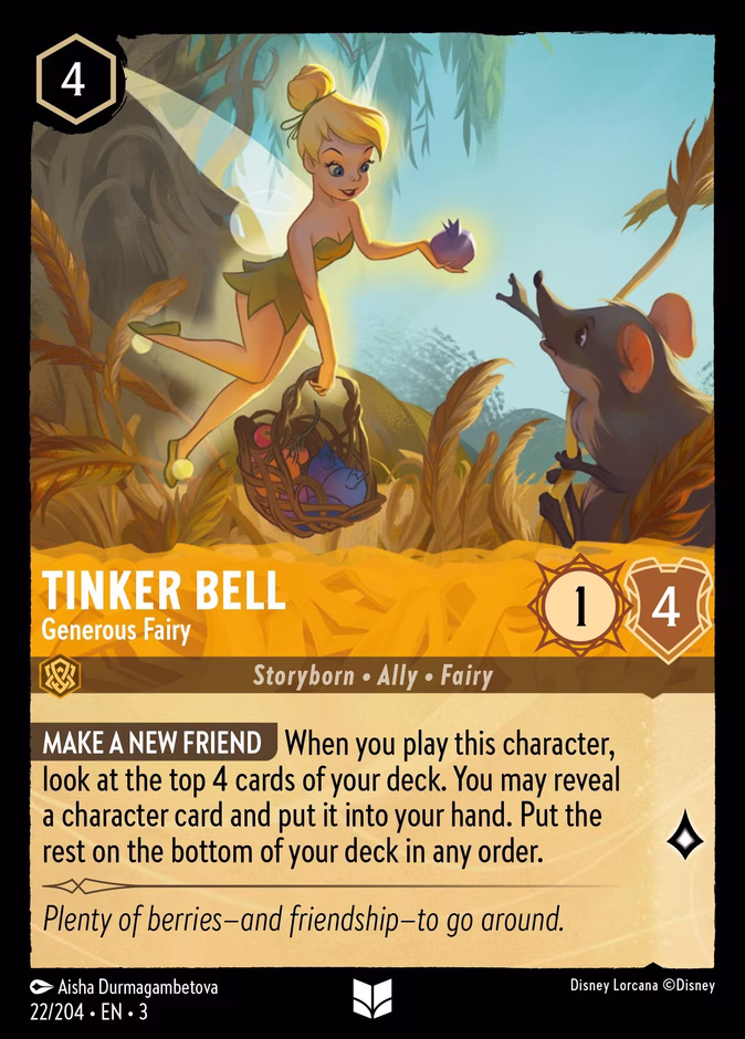 Carta Tinker Bell · Generous Fairy