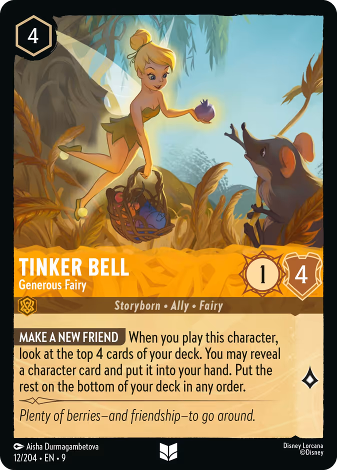 Carta Tinker Bell · Generous Fairy