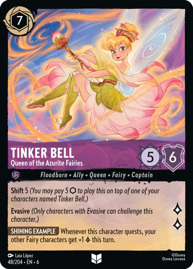 Carta Tinker Bell · Queen of the Azurite Fairies