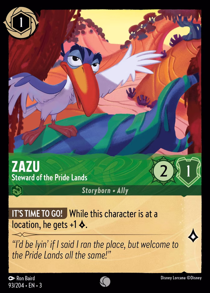 Carta Zazu · Steward of the Pride Lands